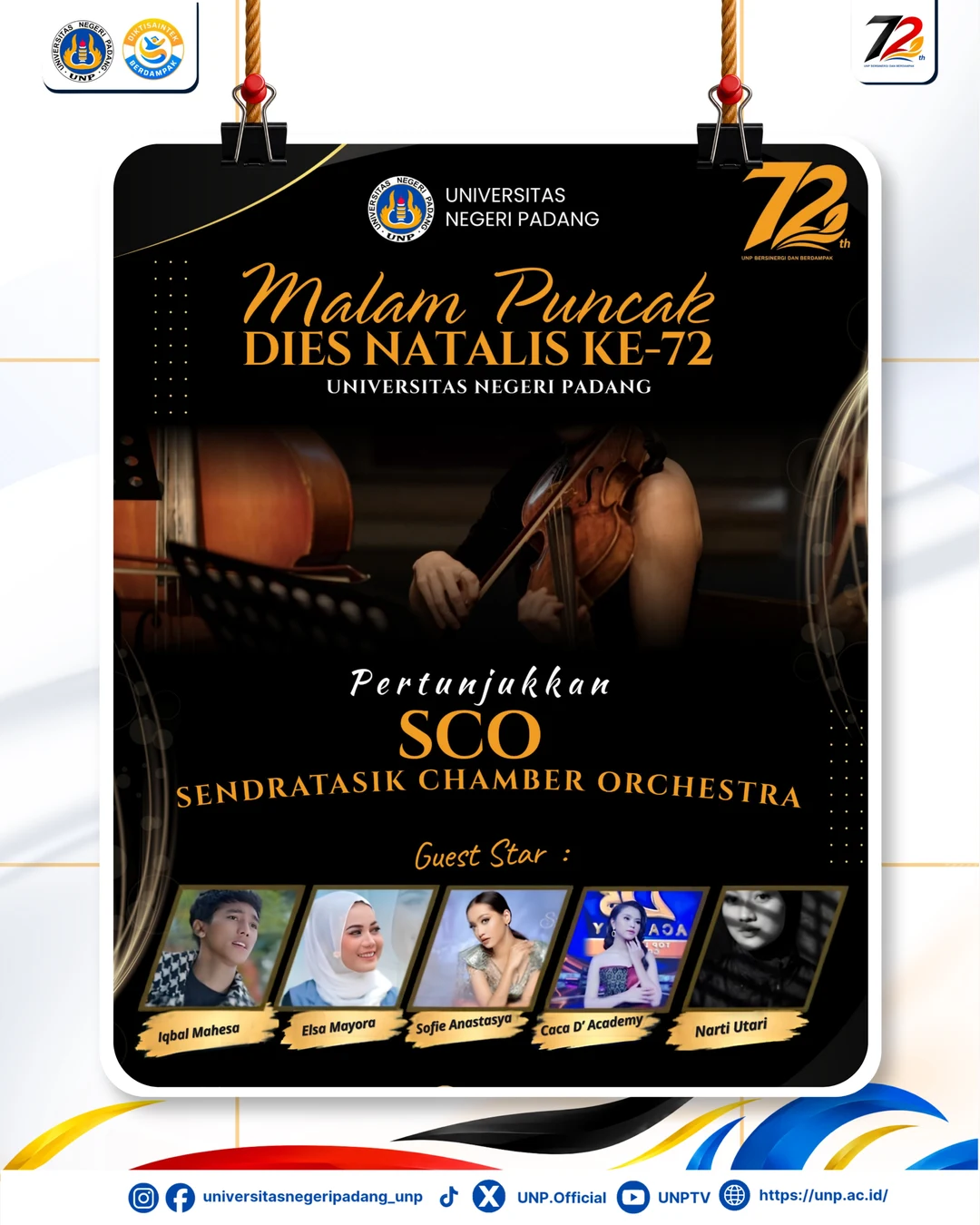 Poster Malam Puncak Dies Natalis ke-72 UNP
