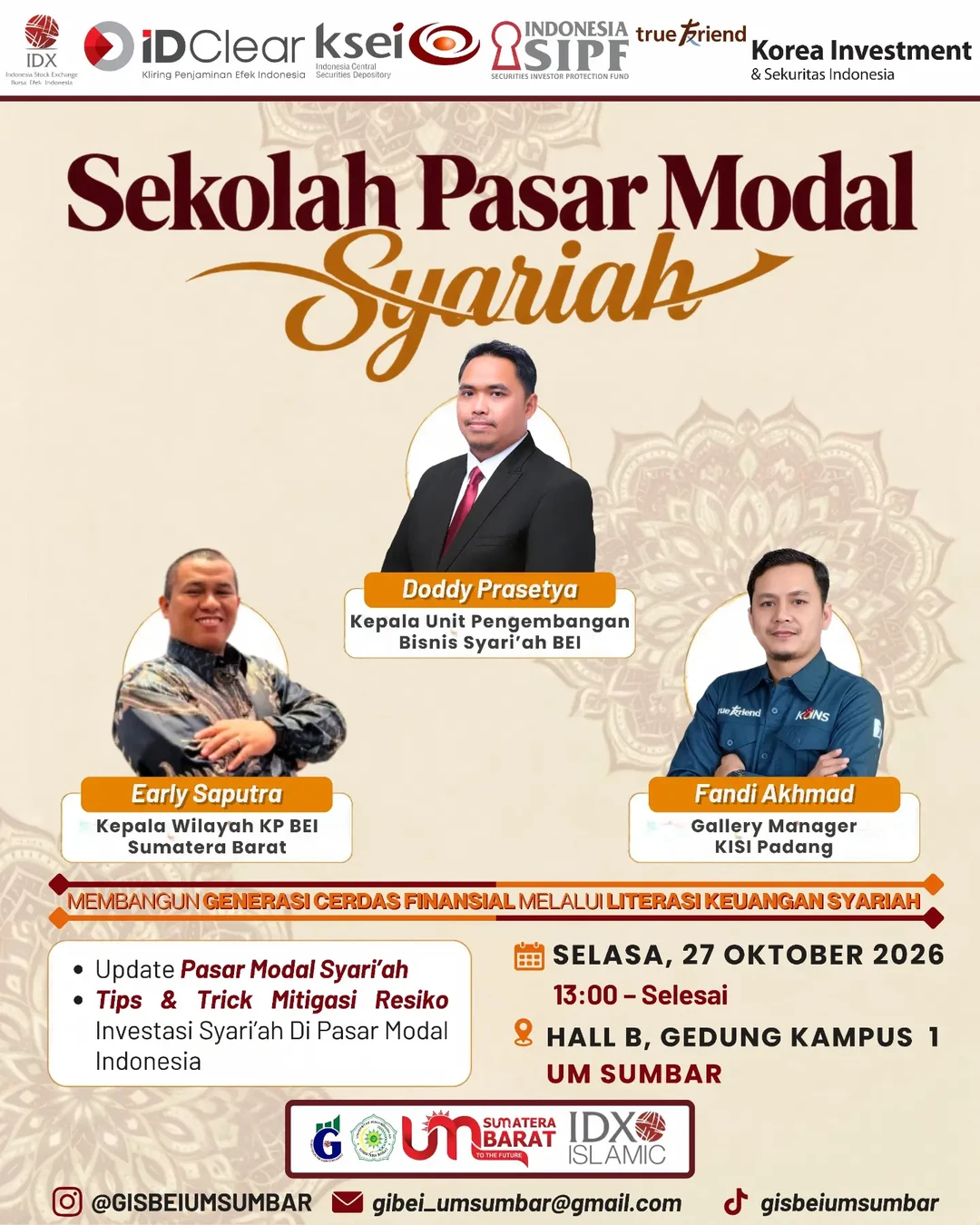 Poster SEGERA HADIR! SEKOLAH PASAR MODAL SYARIAH