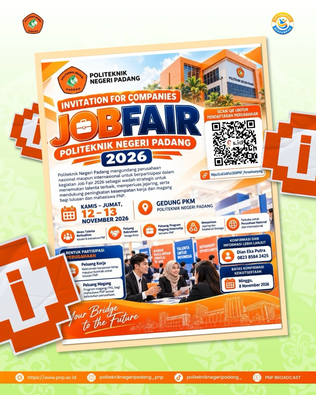 Poster JOB FAIR POLITEKNIK NEGERI PADANG 2026