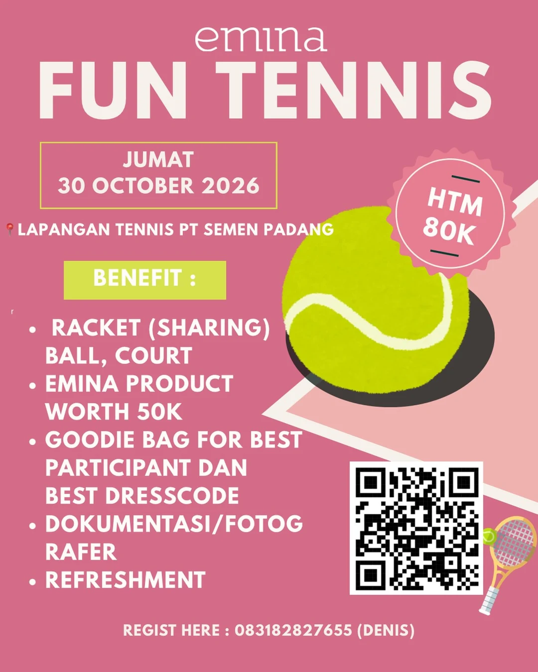 Poster EMINA FUN TENNIS IS CALLING! 💗🎾