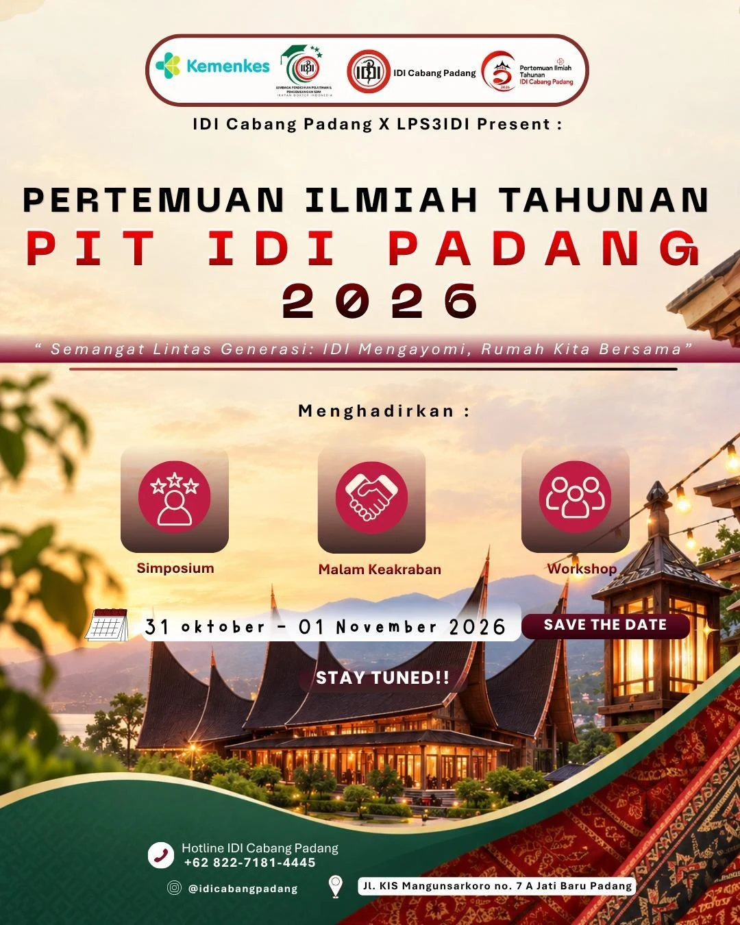 Poster PERTEMUAN ILMIAH TAHUNAN IDI CABANG PADANG 2026 